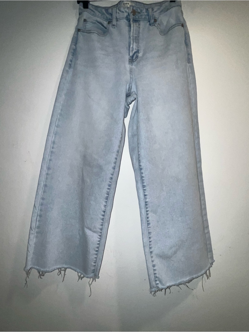 OAT NEW YORK Cropped wide leg raw hem jeans